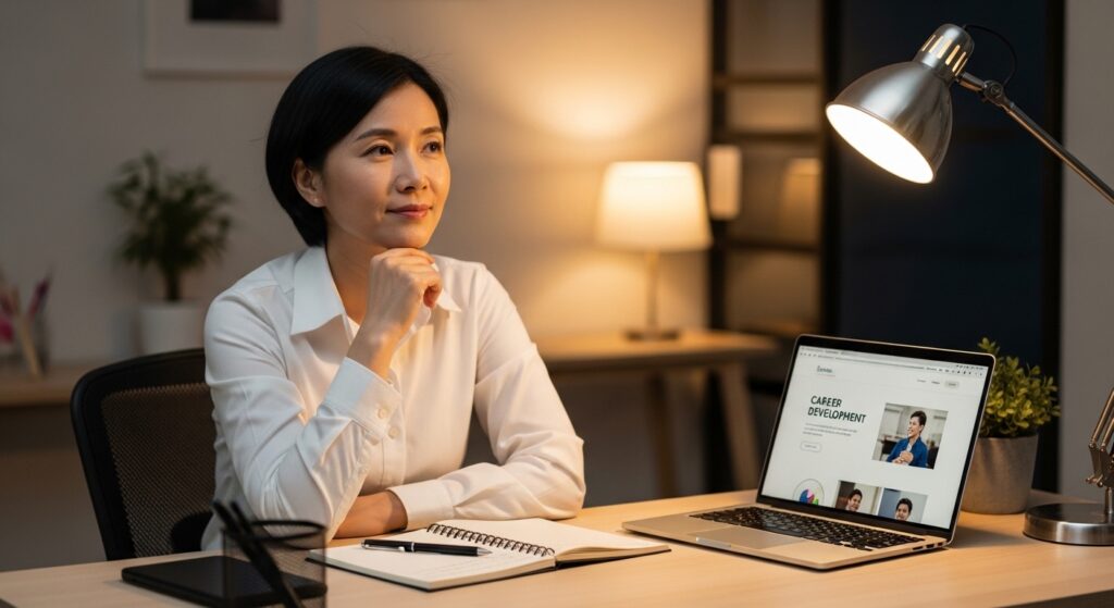 Mid-aged professionals planning their future careers