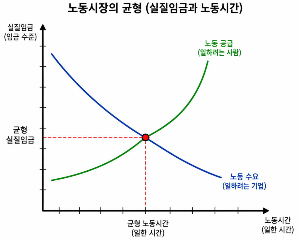 노동 수요와 공급 이론에 따른 노동시장의 균형